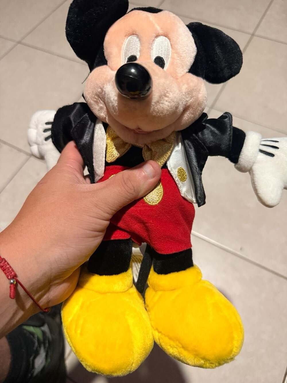 Disney Store Mickey Mouse 90th Anniversary Tuxedo Plush with Gold Bowtie